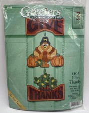 New Greeters NEW 1405 Give Thanks Plastic Canvas Needlework Kit 8.5x11"