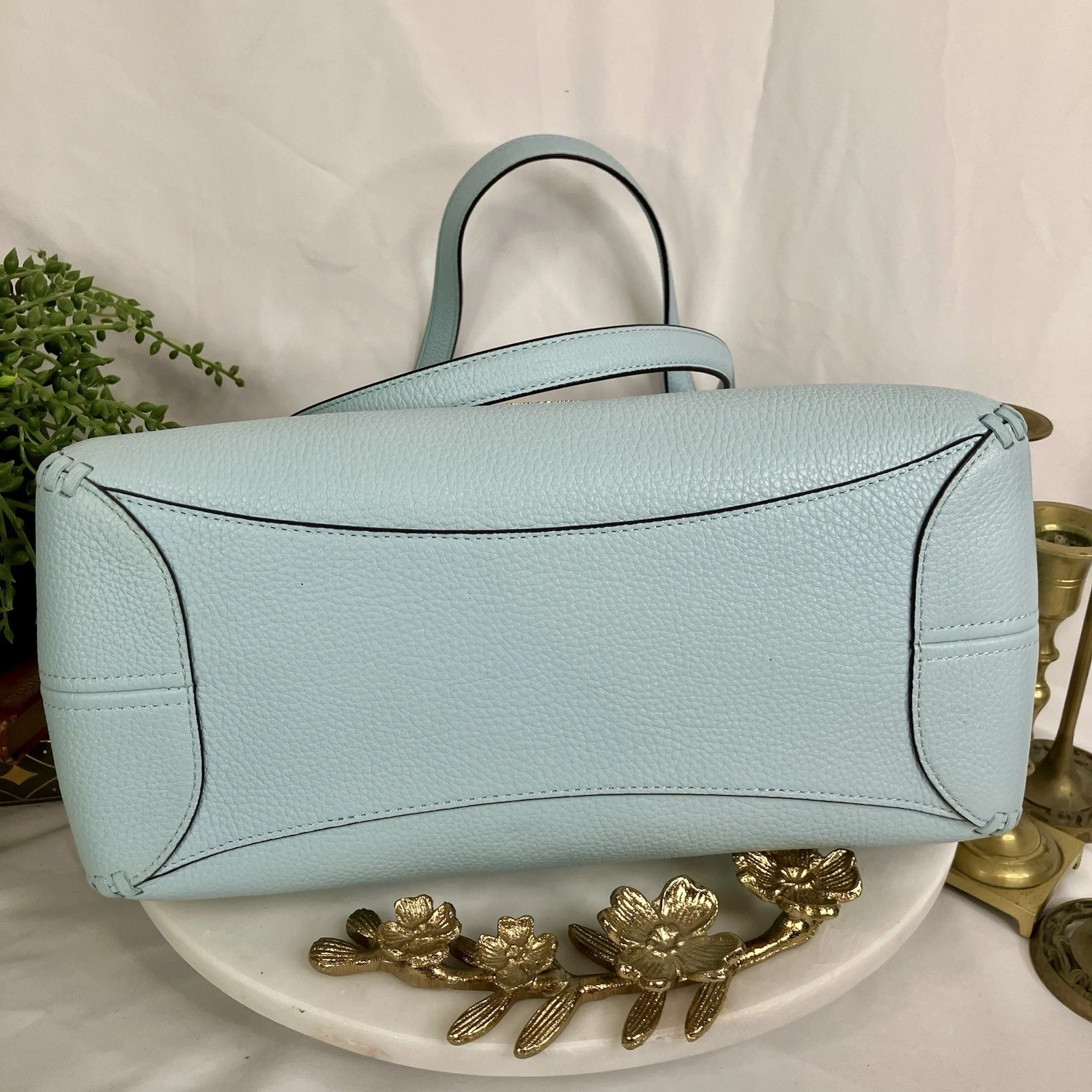 Borsa a tracolla Kate Spade Leila punto frusta borsetta pelle ciottolata blu nuova senza etichette