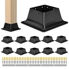Heavy Duty 4x4 Post Base Brackets in 10 or 20Pcs for Secure Wood Anchoring