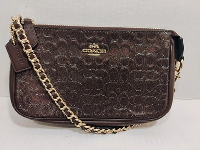 Coach small bag  Pebbled Burgundy Gold Hardware Perfect Condition