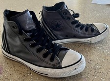 Converse All Star Hi Tops Sz 7 US UK 5 Grey w/metallic sheen zippers Awsome