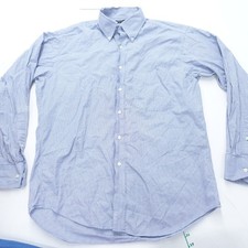 Tommy Hilfiger Dress Shirt Mens 16 Blue White Plaid Button Down Business Formal