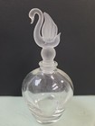 SILVESTRI FROST SWAN STOPPER  CLEAR GLASS PERFUME BOTTLE 5 1/2"H — photo 2