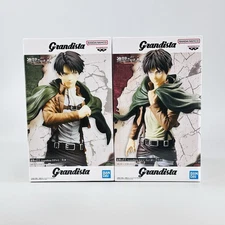 Attack on Titan Grandista Eren Yeager & Levi Ackerman Figure Set NY SELLER