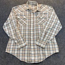 Vintage Levi's Plaid Pearl Snap Western Shirt Men Large Long Sleeve Cowboy Rodeo