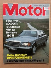 MERCEDES 380 SE MOTOR MAGAZINE JANUARY 9 1982 - 380 SE cover with long term test