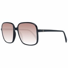 Image of Guess GF6146 01F Women’s Black Square Sunglasses 57mm Brown Gradient