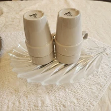 SET OT FOUR IKEA FLOWER POT COFFEE / TEA STACKABLE MUGS