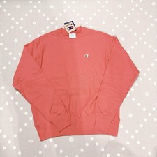 Champion Men Reverse Weave Coral Red Crew Sweatshirt Size Medium NWT E6 