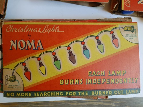 Vintage Noma Christmas Lights Colored 1930’s Beads 4 Boxes 1 String w/out bulbs - Picture 3 of 12