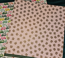 12x12 Scrapbook Paper Food Truck Camper Van Pretzel Pattern 2 Pgs 2 Sided