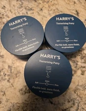 3 pack Harry's TEXTURIZING HAIR PUTTY 2.5oz Flexible Hold Matte Finish New
