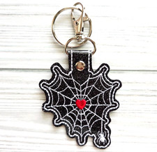 Embroidered Halloween Spider Web Keychain/Bag Charm/Key Fob/Purse Charm/Goth
