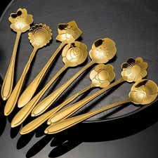 8 Stück Edelstahl Dessertlöffel Set Klein Kaffee Eis Teelöffel