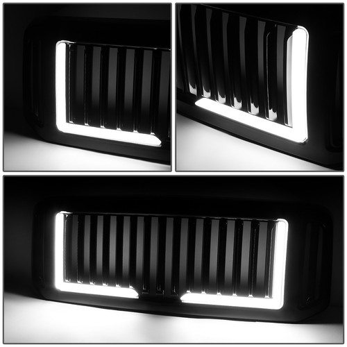 For 2005-2007 Ford F250 F350 Super Duty Badgeless Front Upper Grille w/ LED Bar - Picture 3 of 10