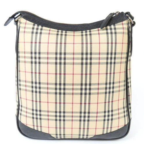 BURBERRY  Check Pattern Vintage Shoulder Bag beige canvas/leather Women 15108 - 第 2/12 張圖片