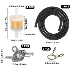 Car and Motorcycle Fuel Filter Kit with 6mm Hose and Installation Tools