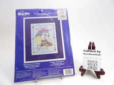 Vintage Bucilla Baby Cross Stitch Birth Record Collection Mr Moon & Me 41193 NOS