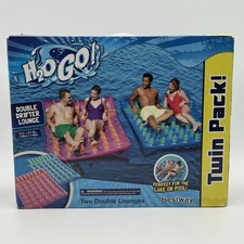 H20 Go! Double Drifter Lounge Two Pool Raft Water Float Set Twin Packs X2 New!