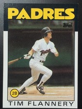 1986 TOPPS #413 TIM FLANNERY San Diego Padres MLB baseball card NM/MT