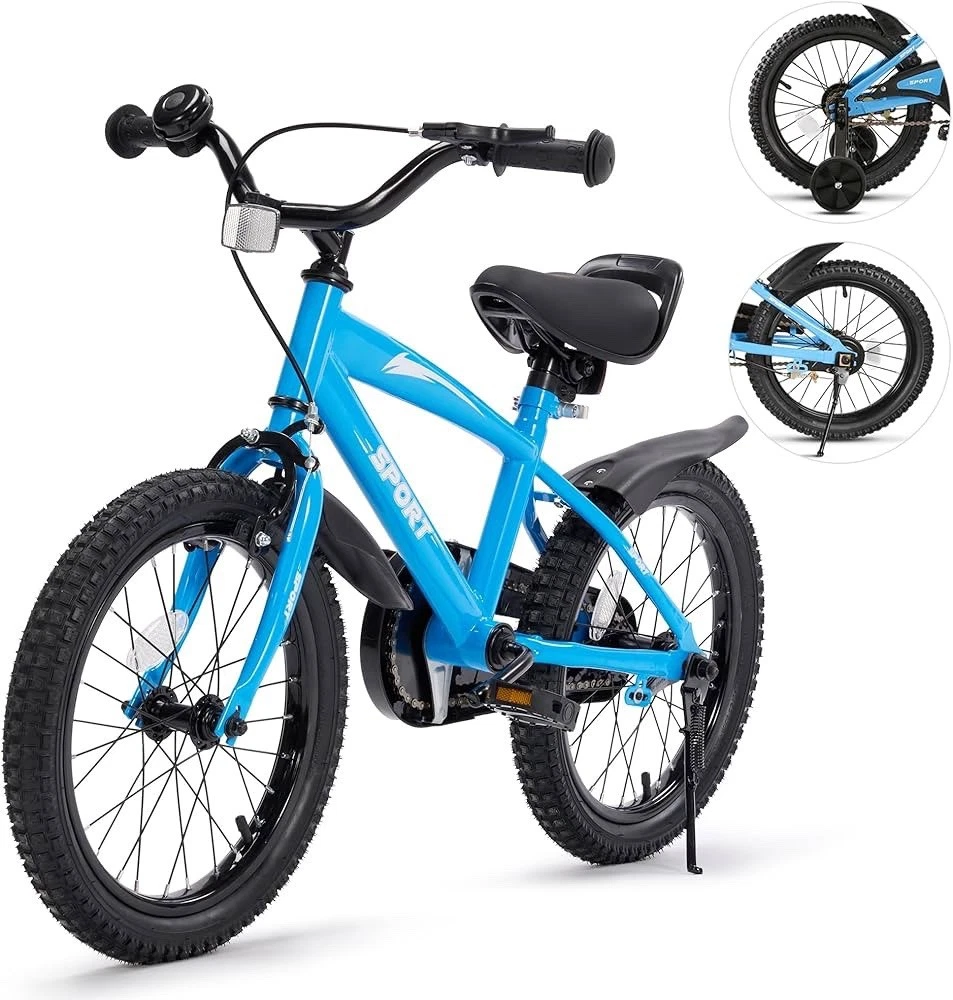 Bicicleta Baroni Toys Unicornio Para Niñas – Tamaños 12, 14 Y 16 Pulgadas, Con Ruedas Laterales, Cesta Y Soporte Para Muñecas