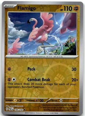 Flamigo 106/182 Common Paradox Rift Pokemon Reverse Holo Near Mint