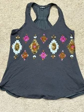 Express Womens Shirt Size Small Multicolor Sequin Casual Boho Tank