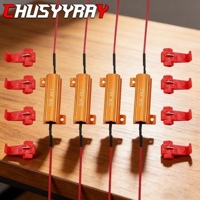 4x 50W 6 ohm Load Resistor Fix LED Bulb Fast Hyper Flash Turn Signal Blink