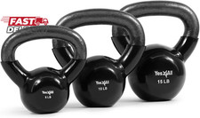 Yes4All Kettlebell, Vinyl Coated Kettlebell Cast Iron Sets with Stable Flat Bott