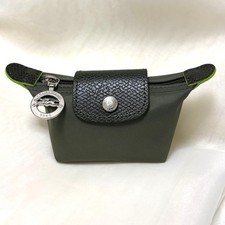 Longchamp Le Priage Coin Case Pouch Forest Green