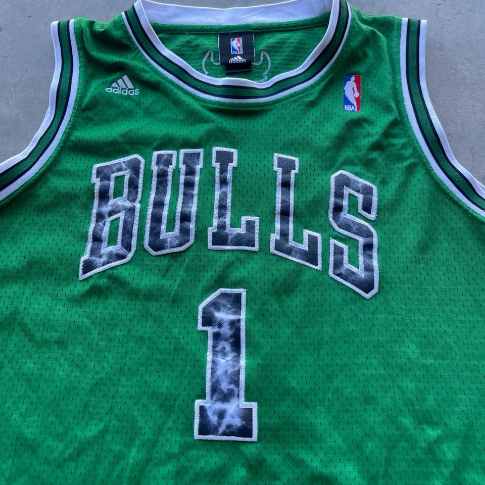 Vintage St. Patrick’s Special NBA Derrick Rose Chicago Bulls Jersey Sz 3XL - Image 2 of 4