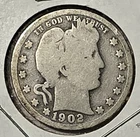《Silver》1902-S USA BARBER QUARTER --GREAT WAY TO BUY  .1808 OZ of SILVER!!!