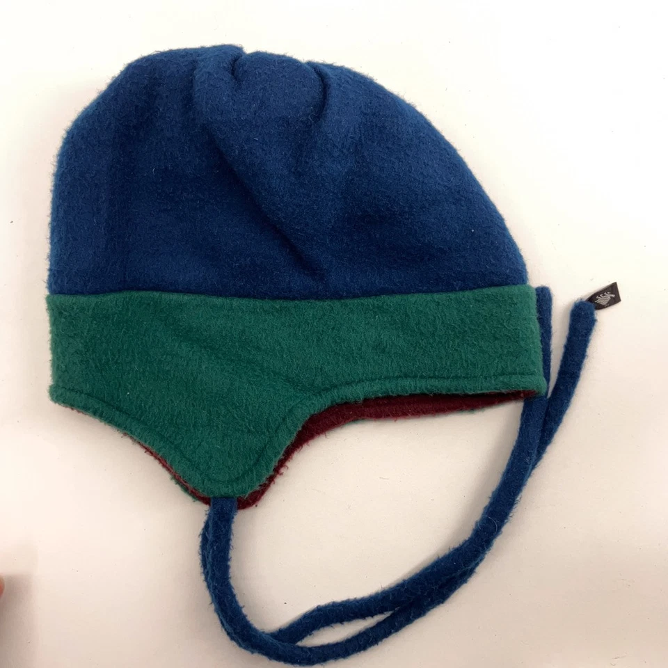 Boné aba orelha inverno lã multicolorido pele de tartaruga vintage tamanho P – M - Imagem 2 de 4