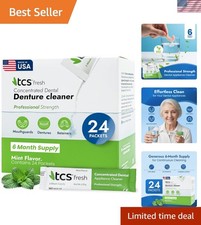 Fresh Denture Cleaner   Professional Strength Concentrated Cleanser Mint Powd...