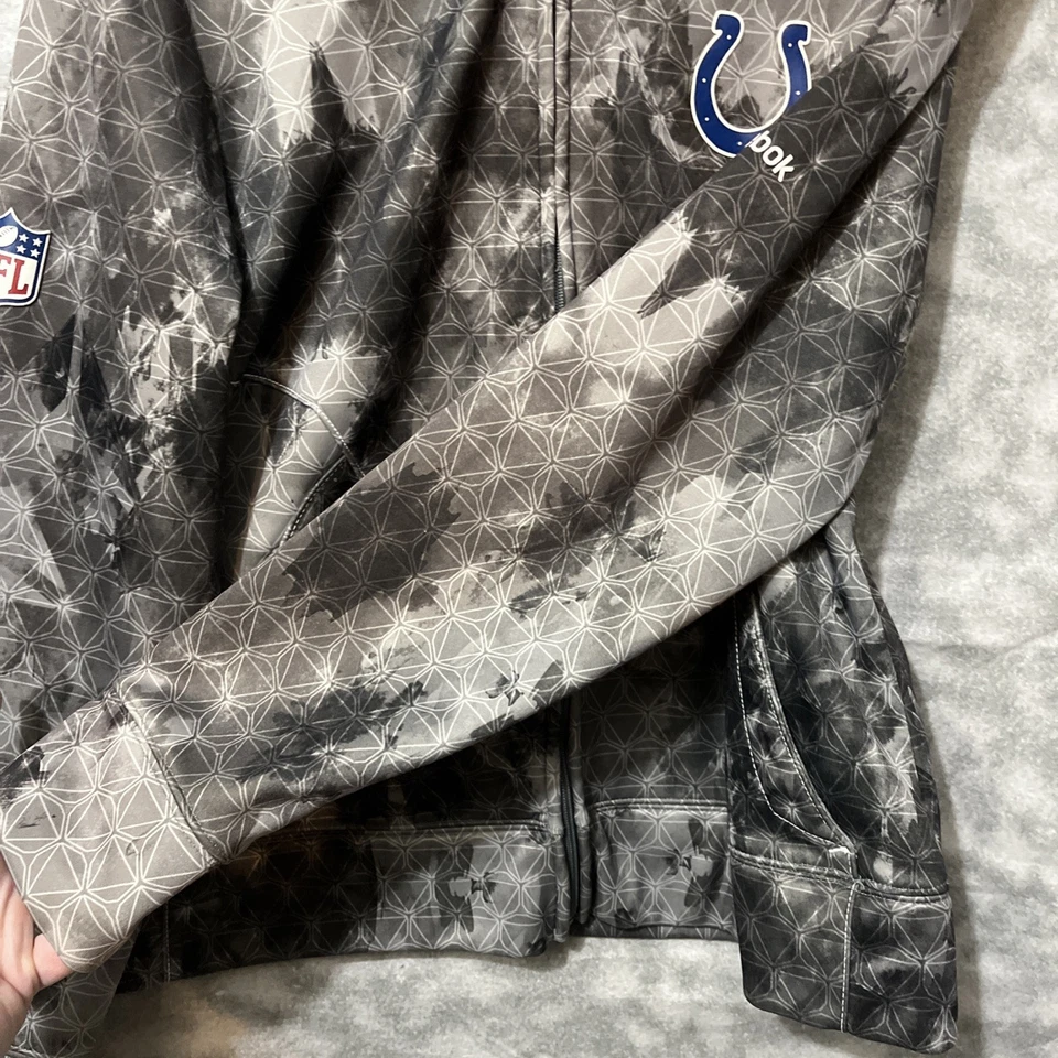 Indianapolis Colts NFL FOOTBALL Reebok Mujer’s XL Sudadera con Capucha con Cremallera GRIS HUMO Foto 4 de 4