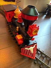 Playmobil 4034 Western elektrische Eisenbahn Schienen Trafo Anhänger LGB Lehmann