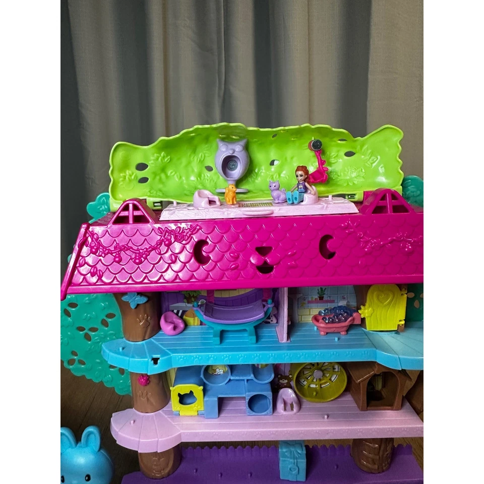 Polly Pocket Treehouse Juego Arco Iris Casa del Árbol Juguete Figuras Accesorios Foto 2 de 4