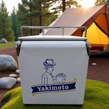 Yakimoto Outdoor Professional Insulated Metal Cooler, 14Qt for Camping, White