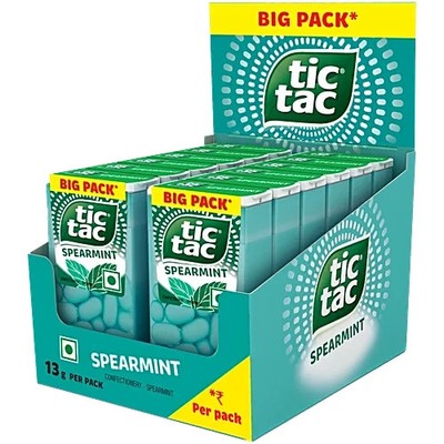 Tic Tac Spearmint Hard Candy 156 g (12 pcs x 13 g each) mint