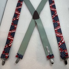 Holdup Suspenders American Flag Patriotic Adjustable USA Red White Blue