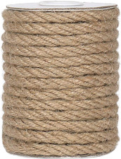 Tenn Well 6Mm Jute Rope, 33 Feet Natural Craft Rope Thick Twine for Gardening, B