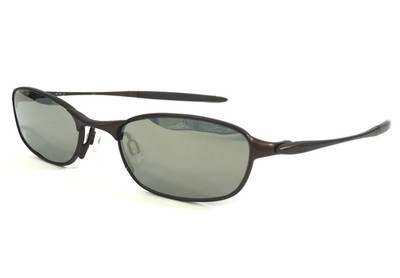 Vintage Oakley O2 11-614 Sonnenbrille Oval Rot Matt, Polarisiert Grau