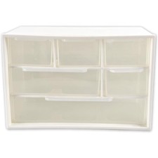 Mini Desk Drawer Organizer with 6 Clear Drawers, Small Plastic Storage Box for