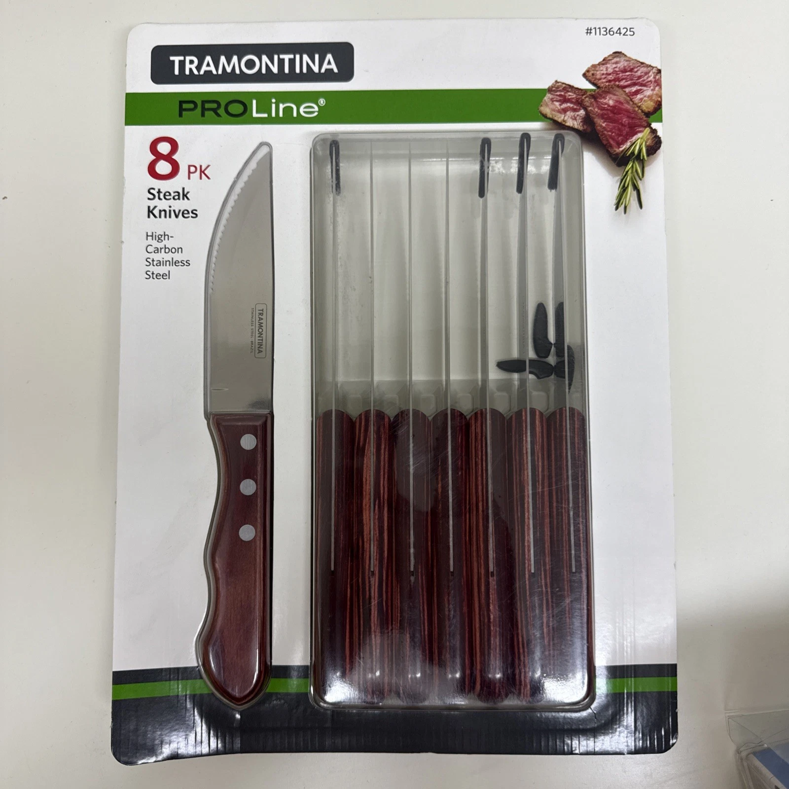 Tramontina ProLine Steak Knives, High-CarbonStainless Steel, 8 Pieces