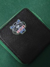 Kenzo Black Zipper Bifold Wallet Limited Edition Style Bold Artistic Design Icon
