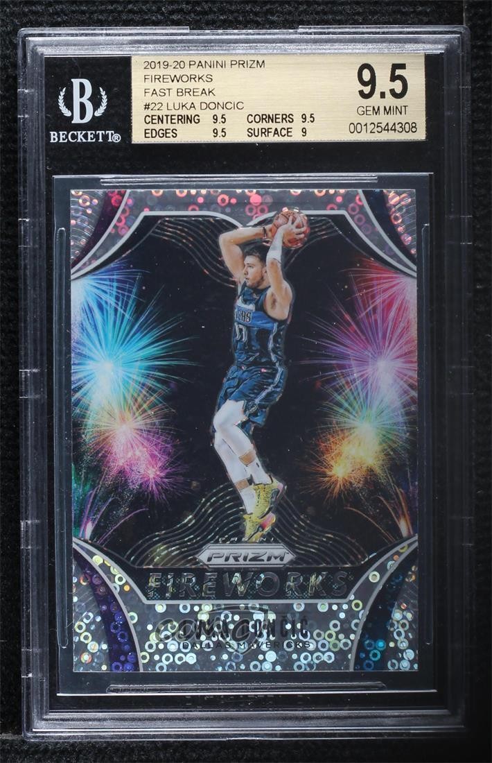 2019 Panini Prizm Fireworks Fast Break Luka Doncic Dončić BGS 9.5 GEM MINT uk2