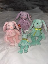 TY Beanie Babies Bunny Lot 4 Hoppity Hippity Floppity 1996  2001