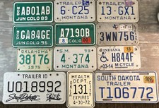 Lot Of 12 Older Nice Assorted Motorcycle & Trailer License Plates  and more