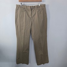 Lands' End Chino Pants Womens 16 Tan Fit 3 Straight Leg Khaki Workwear Casual