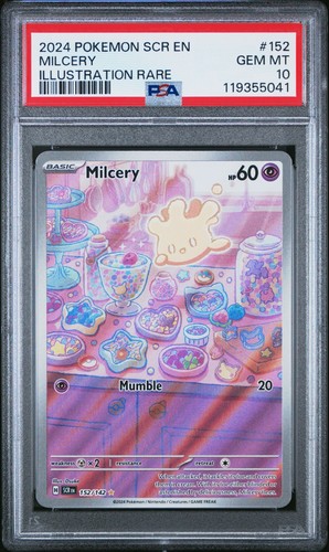 Pokémon TCG 2024 Stellar Crown MILCERY 152/142 Full Art Graded PSA 10 Gem Mint